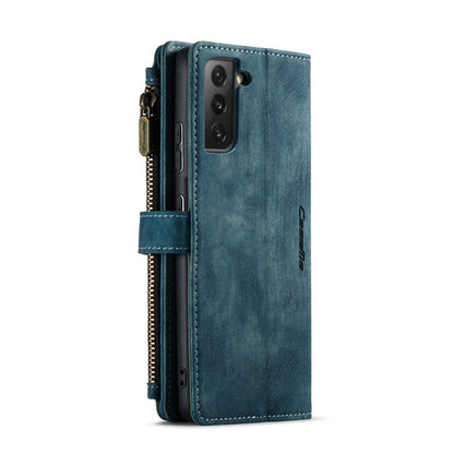 For Samsung Galaxy S21 5G CaseMe-C30 PU + TPU Multifunctional Horizontal Flip Leather Case with Holder & Card Slot & Wallet & Zipper Pocket(Blue) - Galaxy S21 5G Cases by CaseMe | Online Shopping UK | buy2fix