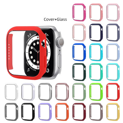 Shockproof PC Protective Case with Tempered Glass Film For Apple Watch Series 8 / 7 41mm(Orange) - Watch Cases by buy2fix | Online Shopping UK | buy2fix