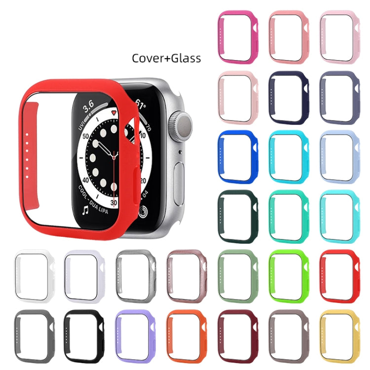 Shockproof PC Protective Case with Tempered Glass Film For Apple Watch Series 8 / 7 41mm(Mint Green) - Watch Cases by buy2fix | Online Shopping UK | buy2fix