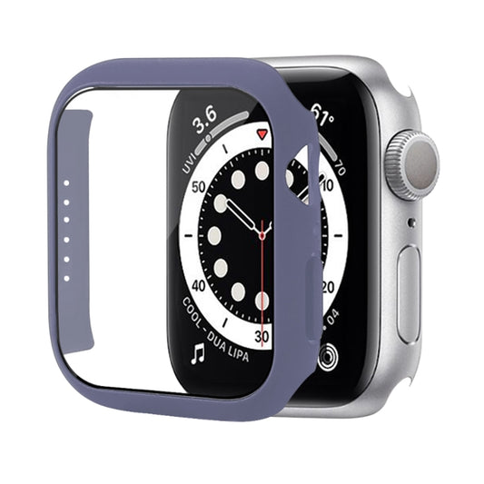 Shockproof PC Protective Case with Tempered Glass Film For Apple Watch Series 8 / 7 45mm(Lavender Purple) - Watch Cases by buy2fix | Online Shopping UK | buy2fix