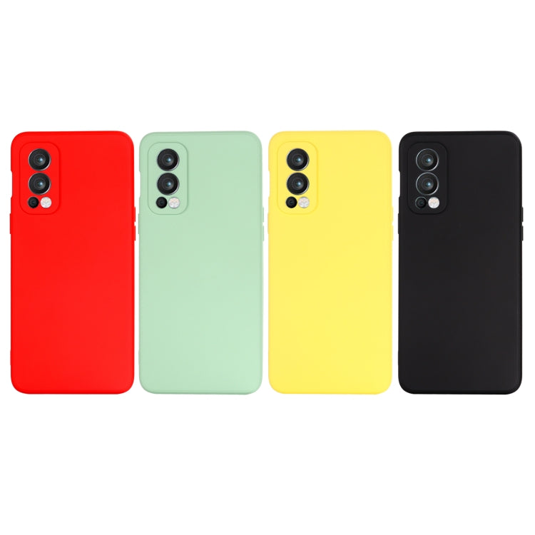 For OnePlus Nord 2 5G Solid Color Liquid Silicone Shockproof Full Coverage Protective Case(Yellow) - OnePlus Cases by buy2fix | Online Shopping UK | buy2fix