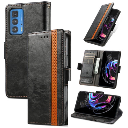 For Motorola Edge 20 Pro CaseNeo Business Splicing Dual Magnetic Buckle Horizontal Flip PU Leather Case with Holder & Card Slots & Wallet(Black) - Motorola Cases by buy2fix | Online Shopping UK | buy2fix