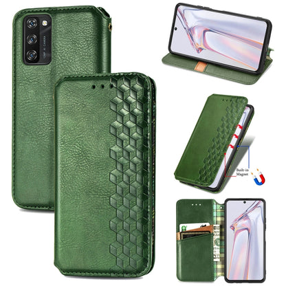 For Blackview A100 Cubic Grid Pressed Horizontal Flip Magnetic PU Leather Case with Holder & Card Slots & Wallet(Green) - More Brand by buy2fix | Online Shopping UK | buy2fix
