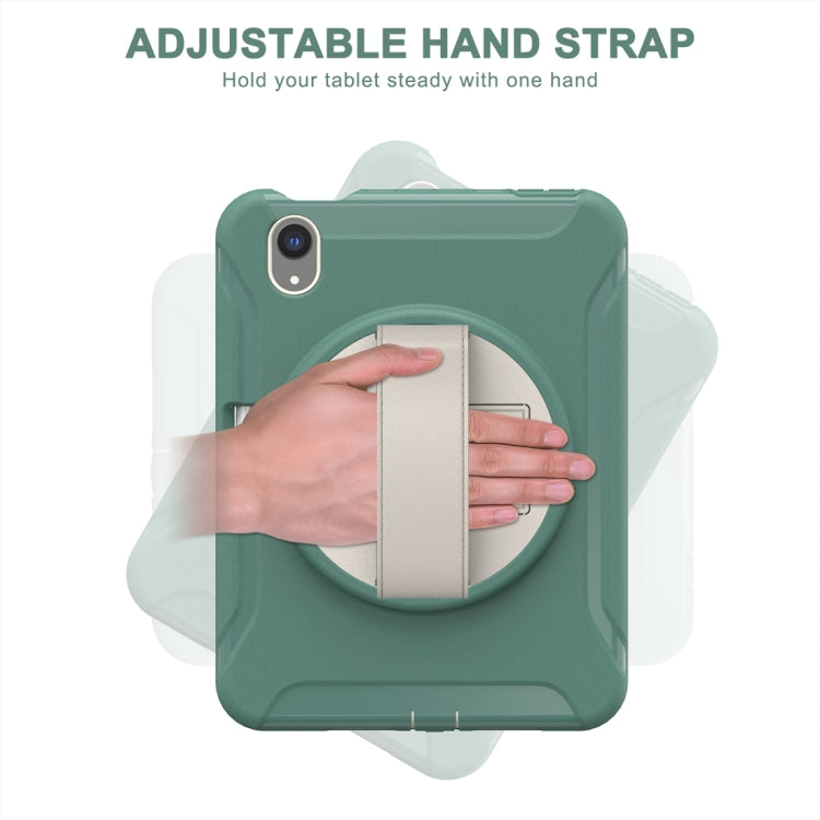 For iPad mini 6 360 Degree Rotation PC + TPU Protective Tablet Case with Holder & Hand-strap(Jade Green) - iPad mini 6 Cases by buy2fix | Online Shopping UK | buy2fix
