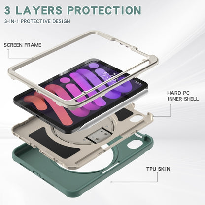 For iPad mini 6 360 Degree Rotation PC + TPU Protective Tablet Case with Holder & Hand-strap(Jade Green) - iPad mini 6 Cases by buy2fix | Online Shopping UK | buy2fix