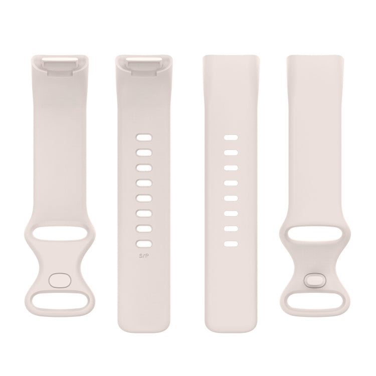 For Fitbit Charge 5 Silicone Watch Band, Size:S(Moon White) - Watch Bands by buy2fix | Online Shopping UK | buy2fix