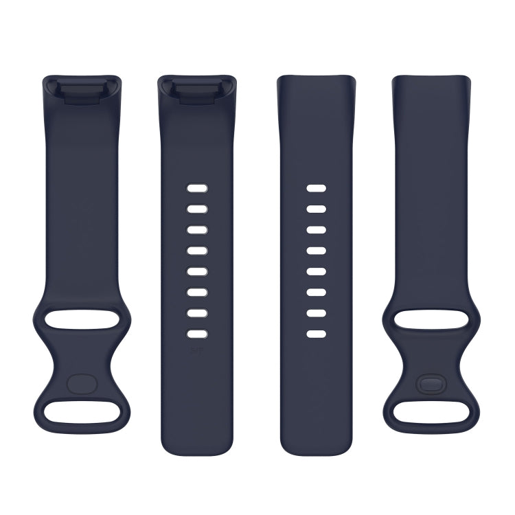 For Fitbit Charge 5 Silicone Watch Band, Size:L(Dark Blue) - Watch Bands by buy2fix | Online Shopping UK | buy2fix