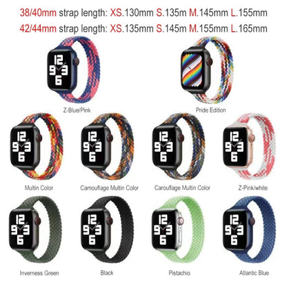 Small Waist Single Loop Nylon Braid Watch Band For Apple Watch Ultra 49mm&Watch Ultra 2 49mm / Series 9&8&7 45mm / SE 3&SE 2&6&SE&5&4 44mm / 3&2&1 42mm, Size:S 145mm(Black) - Watch Bands by buy2fix | Online Shopping UK | buy2fix