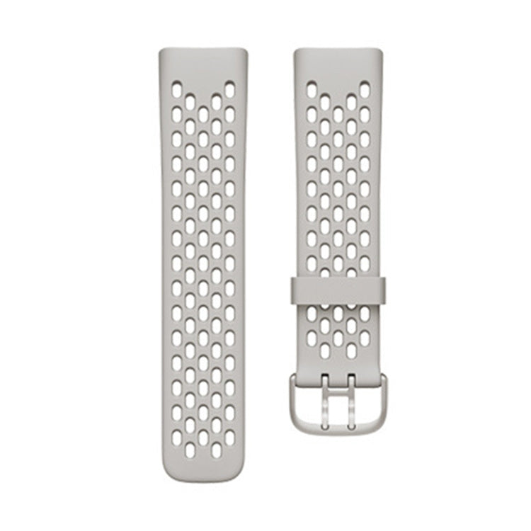 For Fitbit Charge 5 Silicone Hole Watch Band(Apricot) - Watch Bands by buy2fix | Online Shopping UK | buy2fix
