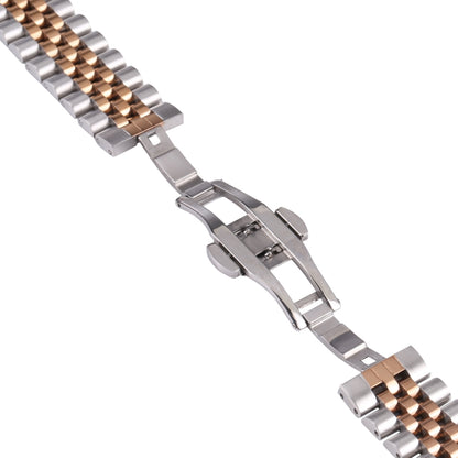 20mm Five-bead Stainless Steel Watch Band(Silver Rose Gold) - 20mm Bands by buy2fix | Online Shopping UK | buy2fix