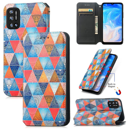 For Doogee N40 Pro CaseNeo Colorful Magnetic Leather Case with Holder & Card Slot & Wallet(Rhombus Mandala) - More Brand by buy2fix | Online Shopping UK | buy2fix