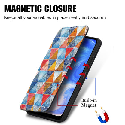 For Doogee N40 Pro CaseNeo Colorful Magnetic Leather Case with Holder & Card Slot & Wallet(Rhombus Mandala) - More Brand by buy2fix | Online Shopping UK | buy2fix