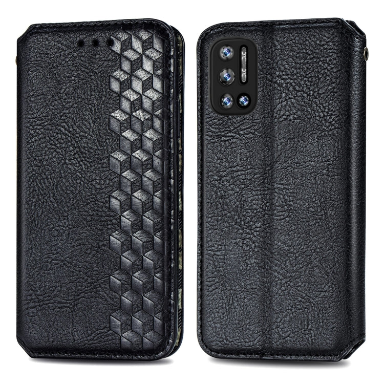 For Doogee N40 Pro Cubic Grid Pressed Horizontal Flip Magnetic Leather Case with Holder & Card Slots & Wallet(Black) - More Brand by buy2fix | Online Shopping UK | buy2fix