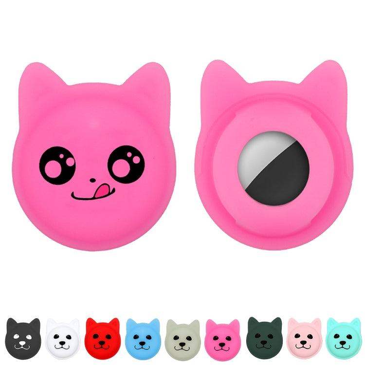 Naughty Smiley Cute Cartoon Pet Collar Anti-lost Tracker Silicone Case For AirTag(Fluorescent Pink) - Pet Series by Mutural | Online Shopping UK | buy2fix