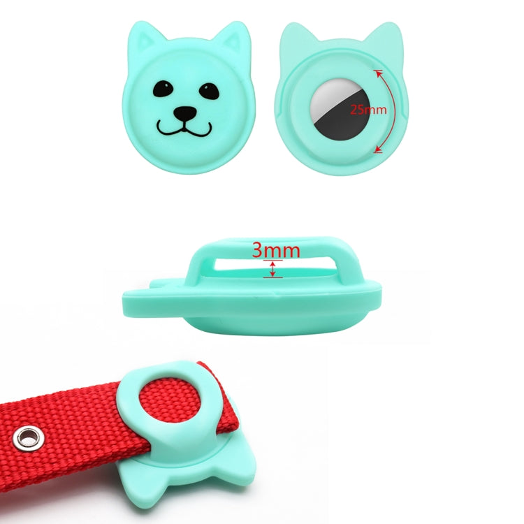 Naughty Smile Cute Cartoon Pet Collar Anti-lost Tracker Silicone Case For AirTag(Fluorescent Blue) - Pet Series by Mutural | Online Shopping UK | buy2fix