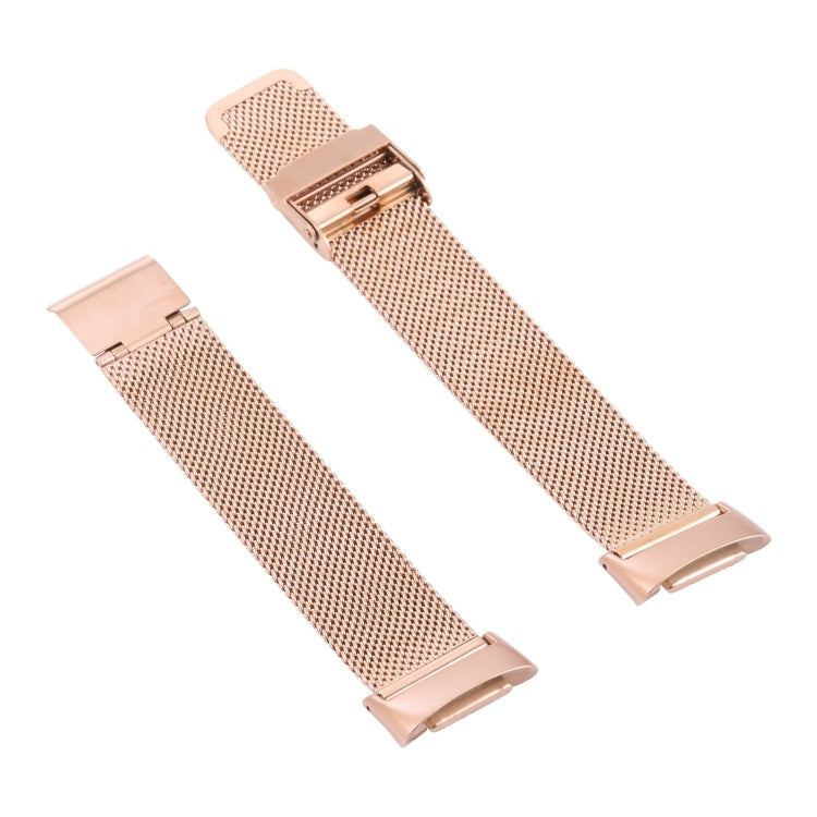 For Fitbit Charge 5 Milan Steel Double Buckles Strap Watch Band(Rose Gold) - Watch Bands by buy2fix | Online Shopping UK | buy2fix