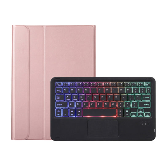 A08-AS Ultra-thin Backlight Bluetooth Keyboard Leather Case with Touchpad For Samsung Galaxy Tab A8 2021 SM-X205 / SM-X200(Rose Gold) - Samsung Keyboard by buy2fix | Online Shopping UK | buy2fix