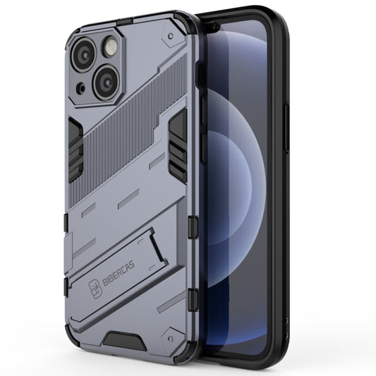 For iPhone 13 Punk Armor 2 in 1 PC + TPU Phone Case with Invisible Holder(Grey) - iPhone 13 Cases by buy2fix | Online Shopping UK | buy2fix