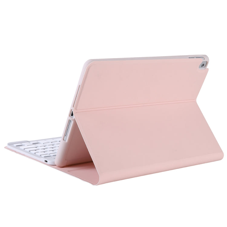 A102B-A Lambskin Texture Square Keycap Bluetooth Keyboard Leather Case with Touch Control For iPad Pro 10.5 inch / 10.2 2021 & 2020 & 2019 / Air 3(Pink) - Universal by buy2fix | Online Shopping UK | buy2fix