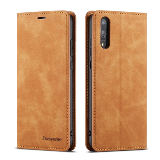 For Huawei P20 Forwenw Dream Series Oil Edge Strong Magnetism Horizontal Flip Leather Case with Holder & Card Slots & Wallet & Photo Frame(Brown) - Huawei Cases by Forwenw | Online Shopping UK | buy2fix