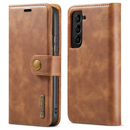 For Samsung Galaxy S22+ 5G DG.MING Crazy Horse Texture Detachable Magnetic Leather Phone Case(Brown) - Galaxy S22+ 5G Cases by DG.MING | Online Shopping UK | buy2fix