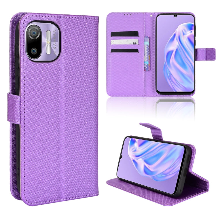 For Ulefone Note 6/ Note 6P Diamond Texture Leather Phone Case(Purple) - Ulefone Cases by buy2fix | Online Shopping UK | buy2fix