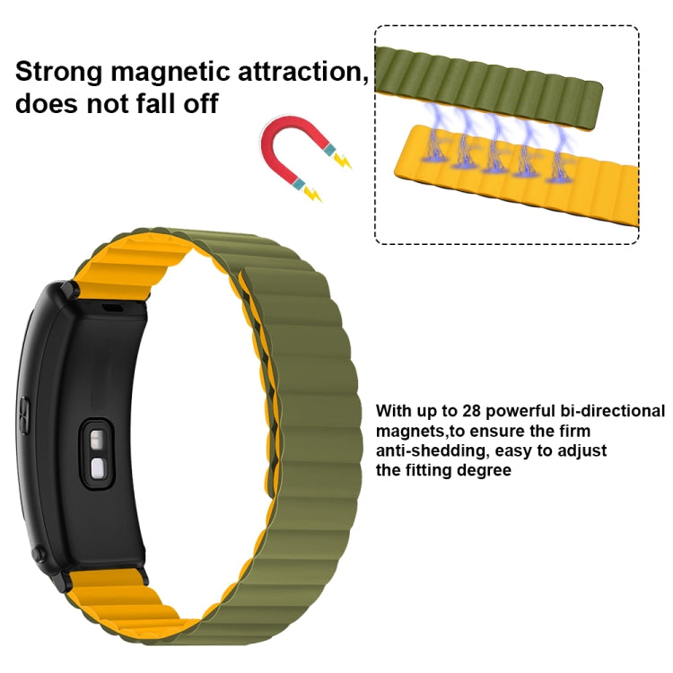 For Fitbit Charge 3 / 4 Silicone Magnetic Watch Band(Grey Orange) - Watch Bands by buy2fix | Online Shopping UK | buy2fix