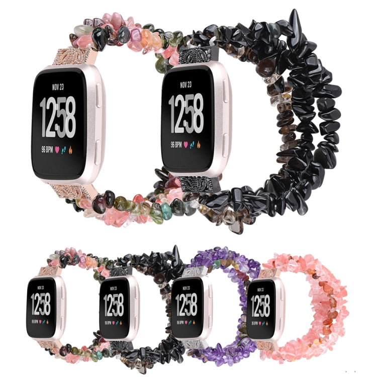 For Fitbit Versa Rough Stone Bracelet Watch Band(Colorful Tourmaline) - Watch Bands by buy2fix | Online Shopping UK | buy2fix