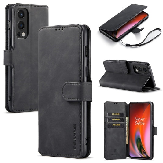 For OnePlus Nord 2 DG.MING Retro Oil Side Horizontal Flip Leather Case with Holder & Card Slots & Wallet(Black) - OnePlus Cases by DG.MING | Online Shopping UK | buy2fix