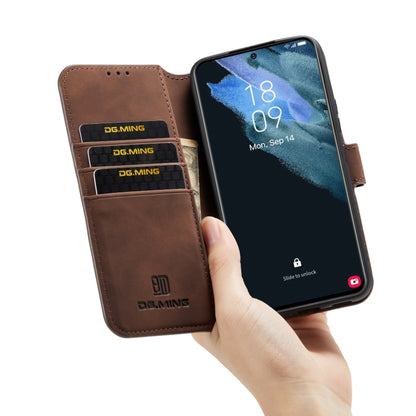 For Samsung Galaxy S22 DG.MING Retro Oil Side Horizontal Flip Leather Case with Holder & Card Slots & Wallet(Coffee) - Galaxy S22 5G Cases by DG.MING | Online Shopping UK | buy2fix