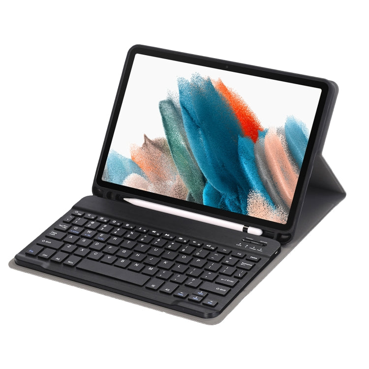 A08B Bluetooth Keyboard Leather Case with Holder & TPU Pen Slot For Samsung Galaxy Tab A8 10.5 2021 SM-X205 / SM-X200(Black) - Samsung Keyboard by buy2fix | Online Shopping UK | buy2fix