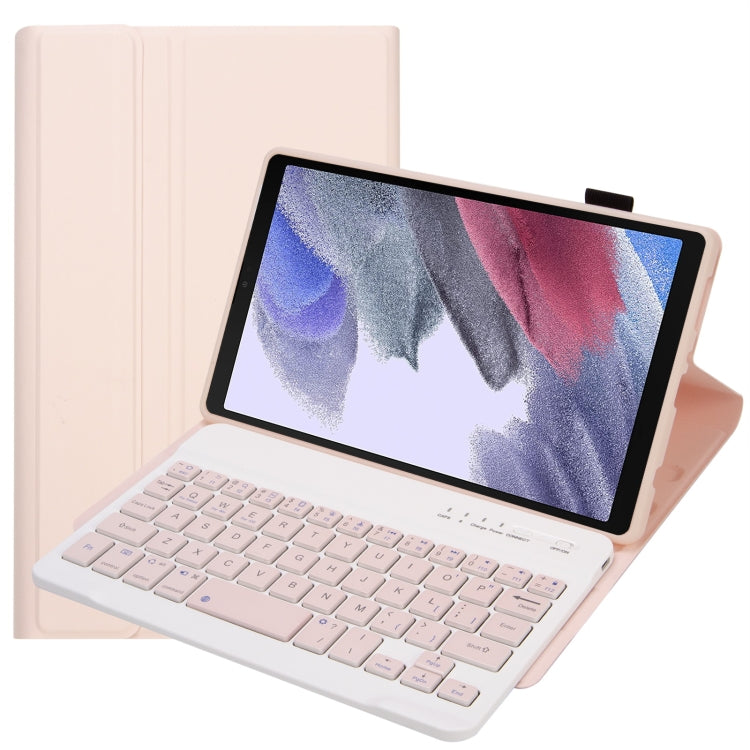 A220 Candy Color TPU Detachable Bluetooth Keyboard Leather Case with Bracket For Samsung Galaxy Tab A7 Lite 8.7 T220 / T225(Pink) - Samsung Keyboard by buy2fix | Online Shopping UK | buy2fix