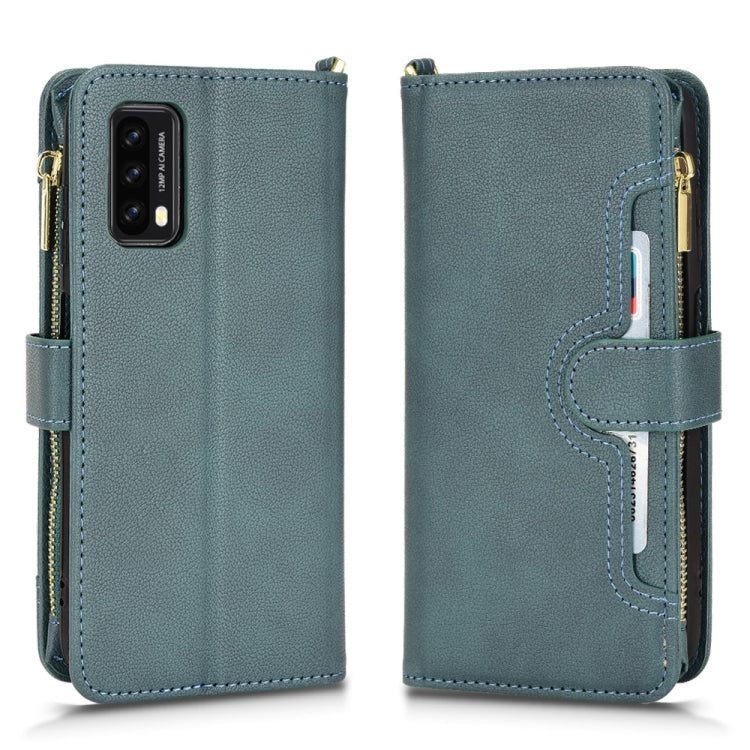 For Blackview A90 Litchi Texture Zipper Leather Phone Case(Green) - More Brand by buy2fix | Online Shopping UK | buy2fix