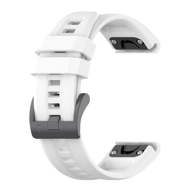 For Garmin Fenix 7S Quick Release Silicone Watch Band(White) - Watch Bands by buy2fix | Online Shopping UK | buy2fix