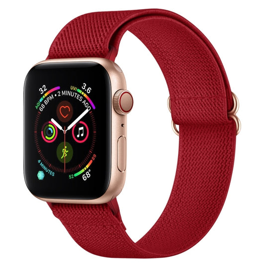 Polyester Nylon Watch Band For Apple Watch Ultra 49mm&Watch Ultra 2 49mm / Series 9&8&7 45mm / SE 3&SE 2&6&SE&5&4 44mm / 3&2&1 42mm(Wine Red) - Watch Bands by buy2fix | Online Shopping UK | buy2fix