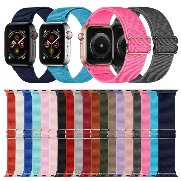 Polyester Nylon Watch Band For Apple Watch Ultra 49mm&Watch Ultra 2 49mm / Series 9&8&7 45mm / SE 3&SE 2&6&SE&5&4 44mm / 3&2&1 42mm(Midnight Blue) - Watch Bands by buy2fix | Online Shopping UK | buy2fix