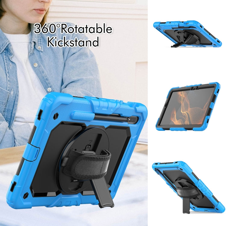 For Samsung Galaxy Tab S8 11 inch SM-X700 Silicone + PC Tablet Case(Light Blue+Black) - Galaxy Tab S8 Cases by buy2fix | Online Shopping UK | buy2fix