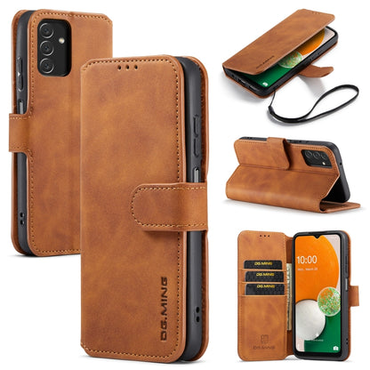 For Samsung Galaxy A13 4G DG.MING Retro Oil Edge Flip Leather Phone Case(Brown) - Galaxy Phone Cases by DG.MING | Online Shopping UK | buy2fix