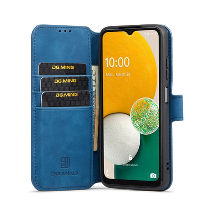 For Samsung Galaxy A13 5G DG.MING Retro Oil Edge Flip Leather Phone Case(Blue) - Galaxy Phone Cases by DG.MING | Online Shopping UK | buy2fix