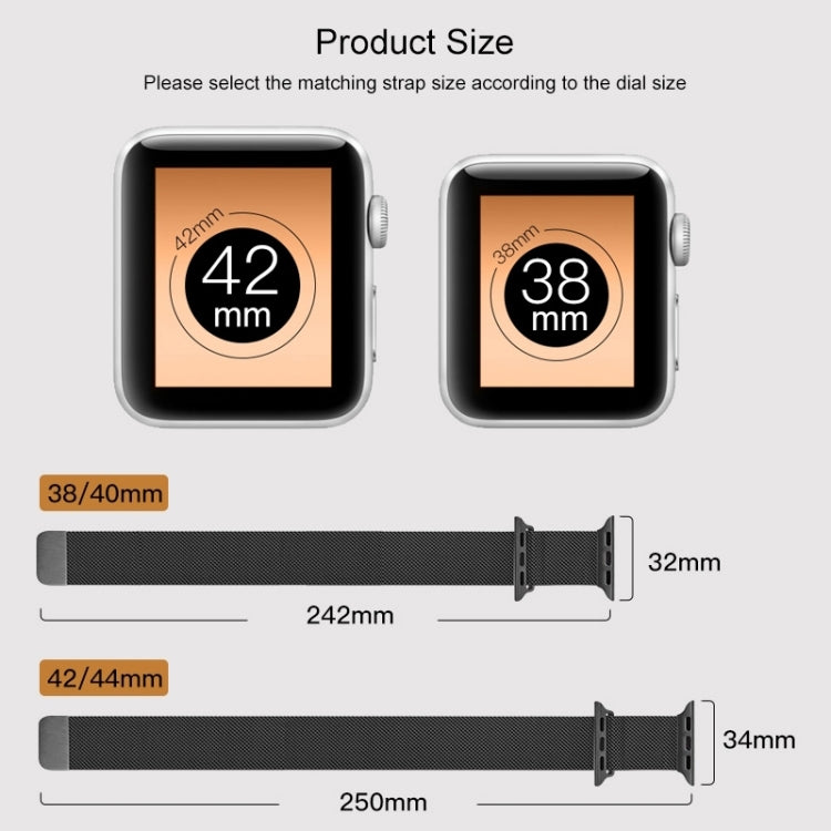 For Apple Watch Series 9&8&7 41mm / SE 3&SE 2&6&SE&5&4 40mm / 3&2&1 38mm Mutural Milanese Stainless Steel Watch Band(Rose Gold) - Watch Bands by Mutural | Online Shopping UK | buy2fix