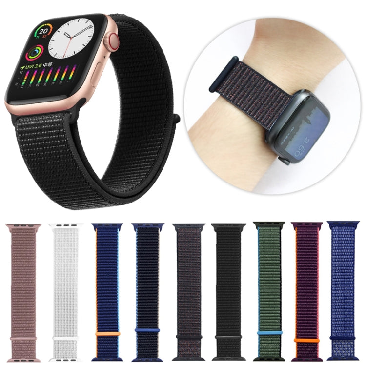 For Apple Watch Apple Watch Ultra 49mm&Watch Ultra 2 49mm / Series 9&8&7 45mm / SE 3&SE 2&6&SE&5&4 44mm / 3&2&1 42mm Mutural Nylon Watch Band(Black Red) - Watch Bands by Mutural | Online Shopping UK | buy2fix