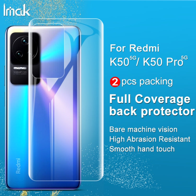 For Xiaomi Redmi K50 5G / K50 Pro 5G 2 PCS IMAK 0.15mm Curved Full Screen Protector Hydrogel Film Back Protector -  by imak | Online Shopping UK | buy2fix