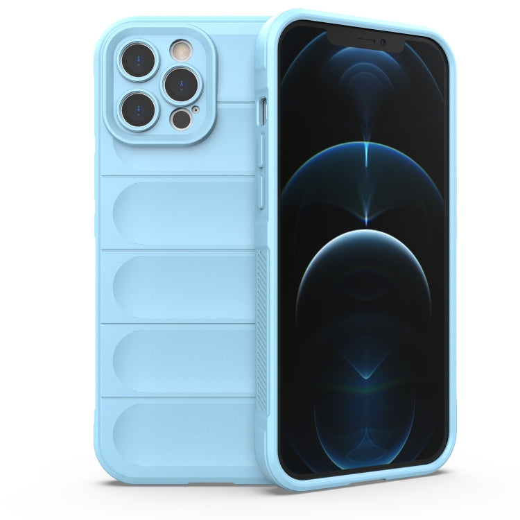 For iPhone 12 Pro Max Magic Shield TPU + Flannel Phone Case(Light Blue) - iPhone 12 Pro Max Cases by buy2fix | Online Shopping UK | buy2fix