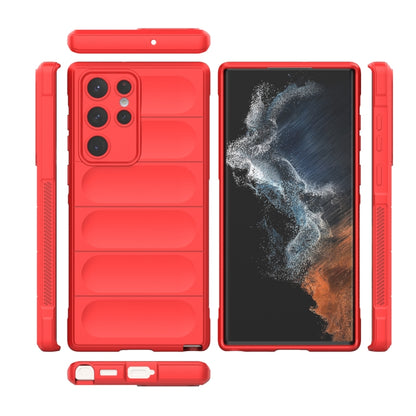 For Samsung Galaxy S22 Ultra 5G Magic Shield TPU + Flannel Phone Case(Red) - Galaxy S22 Ultra 5G Cases by buy2fix | Online Shopping UK | buy2fix