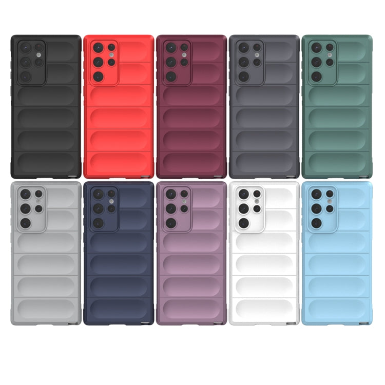For Samsung Galaxy S22 Ultra 5G Magic Shield TPU + Flannel Phone Case(Dark Grey) - Galaxy S22 Ultra 5G Cases by buy2fix | Online Shopping UK | buy2fix