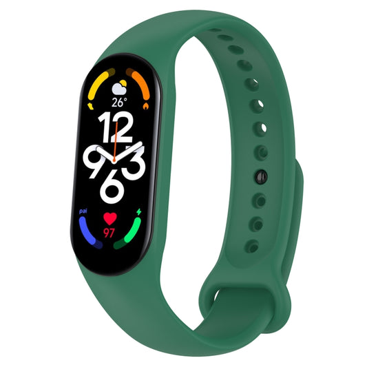 For Xiaomi Mi Band 7 / 7NFC / 6 / 6 NFC / 5 / 5 NFC / Amazfit Band 5 Official Silicone Watch Band(Dark Green) - Watch Bands by buy2fix | Online Shopping UK | buy2fix