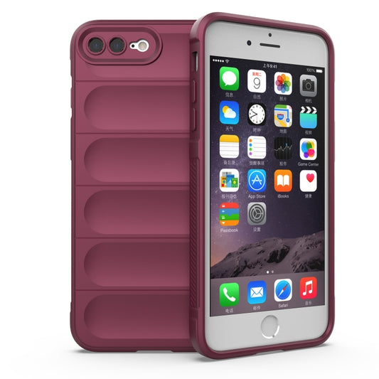 For iPhone SE 2022 / SE 2020 / 8 / 7 Magic Shield TPU + Flannel Phone Case(Wine Red) - iPhone SE 2022 / 2020 / 8 / 7 Cases by buy2fix | Online Shopping UK | buy2fix