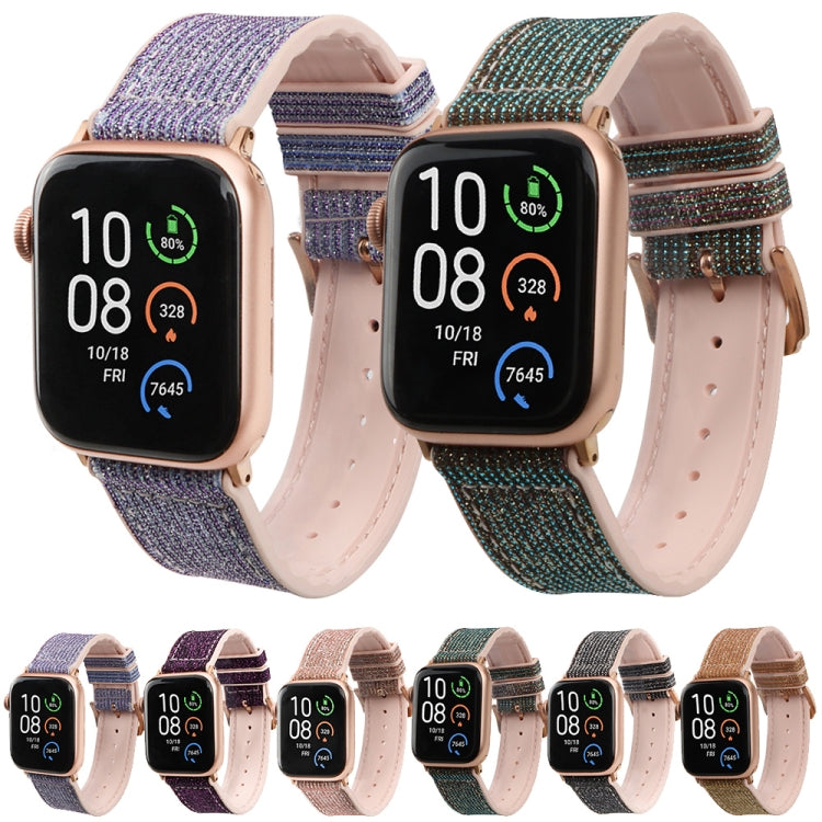 Glitter Starry Sky Watch Band For Apple Watch Ultra 49mm&Watch Ultra 2 49mm / Series 9&8&7 45mm / SE 3&SE 2&6&SE&5&4 44mm / 3&2&1 42mm(Gold) - Watch Bands by buy2fix | Online Shopping UK | buy2fix