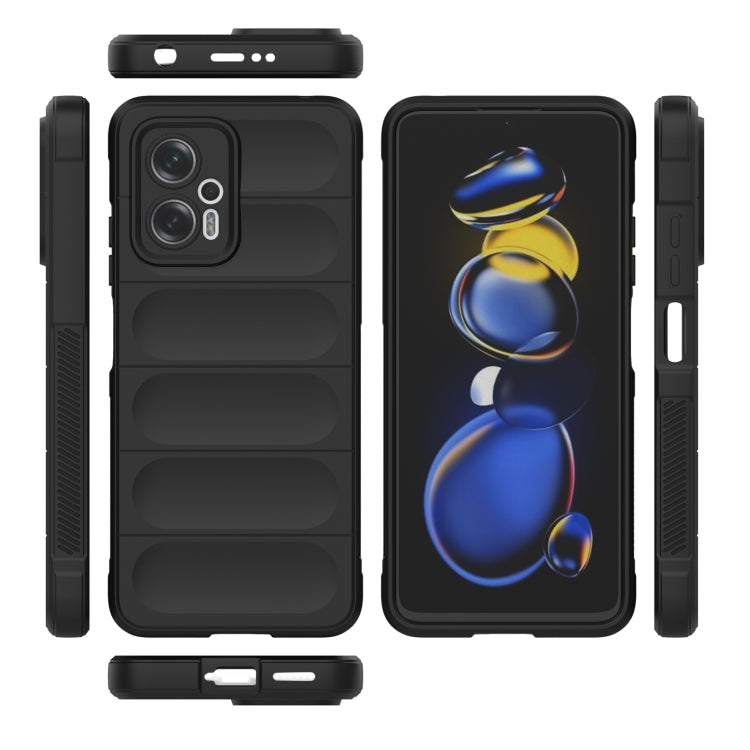 For Xiaomi Redmi Note 11T Pro Magic Shield TPU + Flannel Phone Case(Black) - Xiaomi Cases by buy2fix | Online Shopping UK | buy2fix