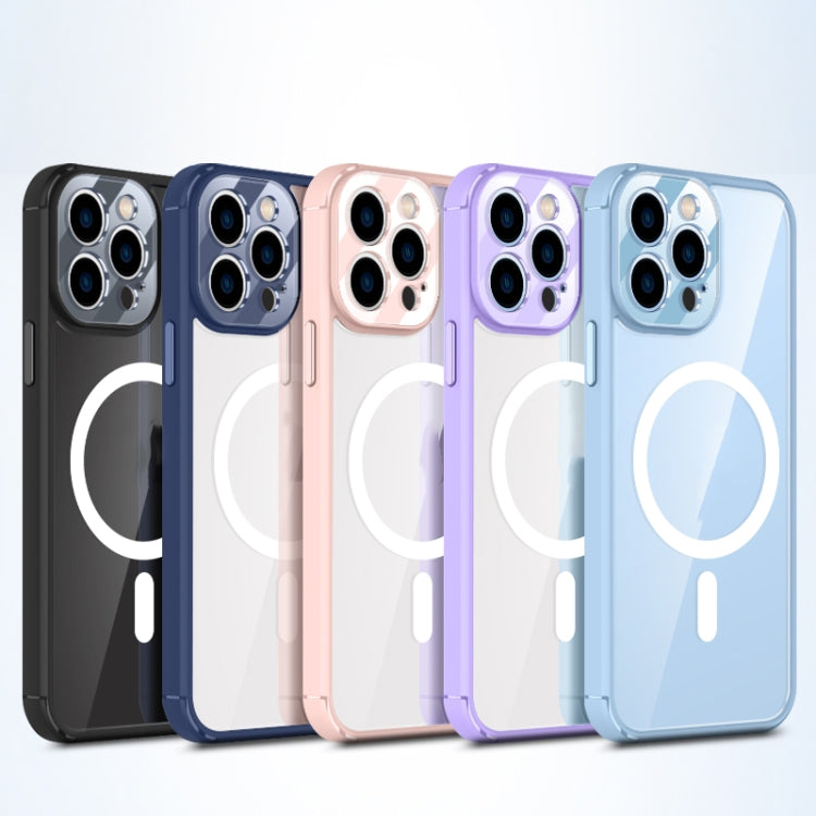For iPhone 12 Pro Soft Shield MagSafe Magnetic Acrylic Transparent PC Phone Case(Sierra Blue) - iPhone 12 / 12 Pro Cases by buy2fix | Online Shopping UK | buy2fix